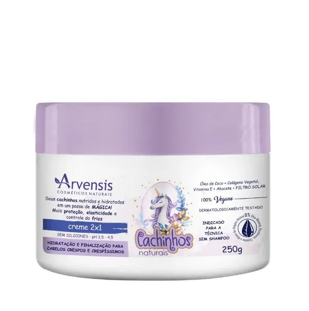 Cachinhos Natural Curls Crespos Curly Hair 2 in 1 Vegan Mask 250g - Arvensis