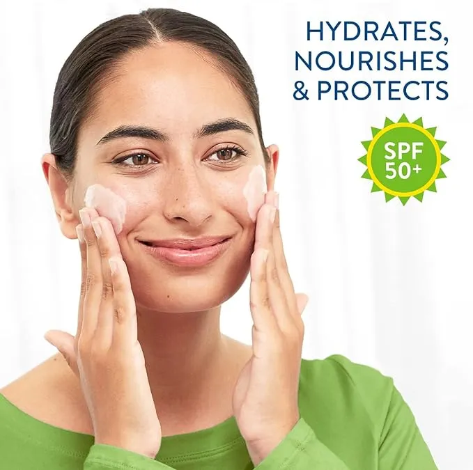 Cetaphil Daily Defense Face Moisturizer, SPF 50  Day Cream With Glycerin, 50g, Sunscreen For All Skin Types