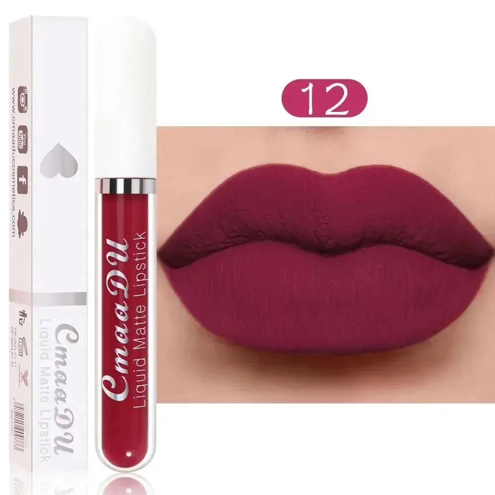 CmaaDu 18 Matte Mist Lip Glaze - Long-Lasting Waterproof Lip Gloss