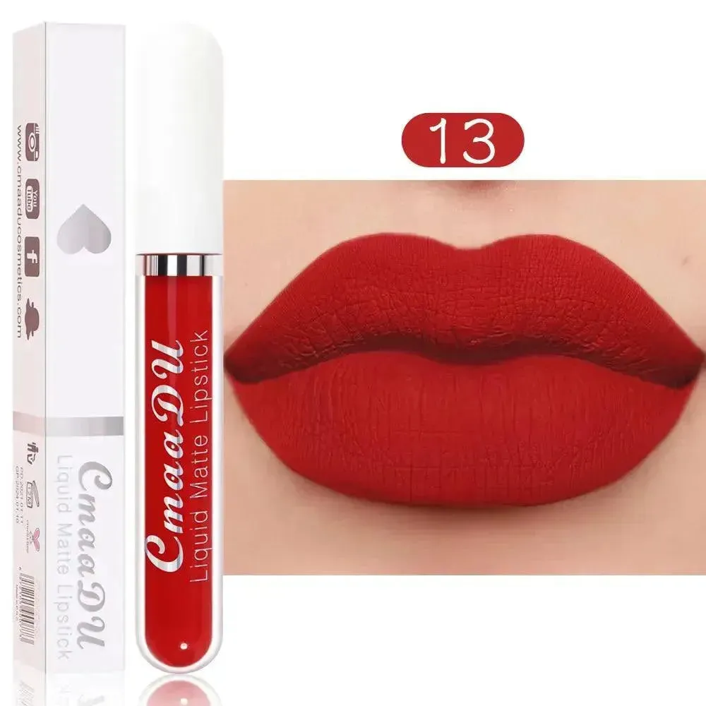 CmaaDu 18 Matte Mist Lip Glaze - Long-Lasting Waterproof Lip Gloss