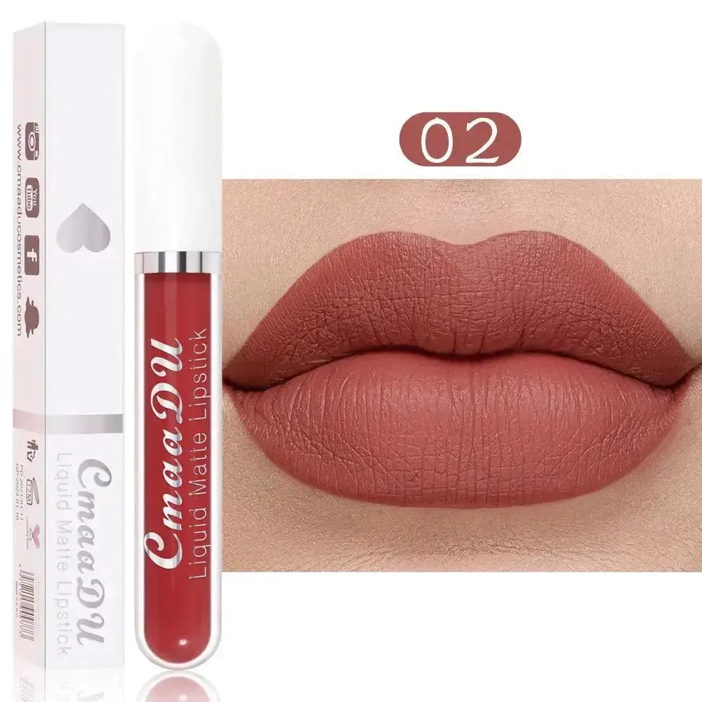 CmaaDu 18 Matte Mist Lip Glaze - Long-Lasting Waterproof Lip Gloss