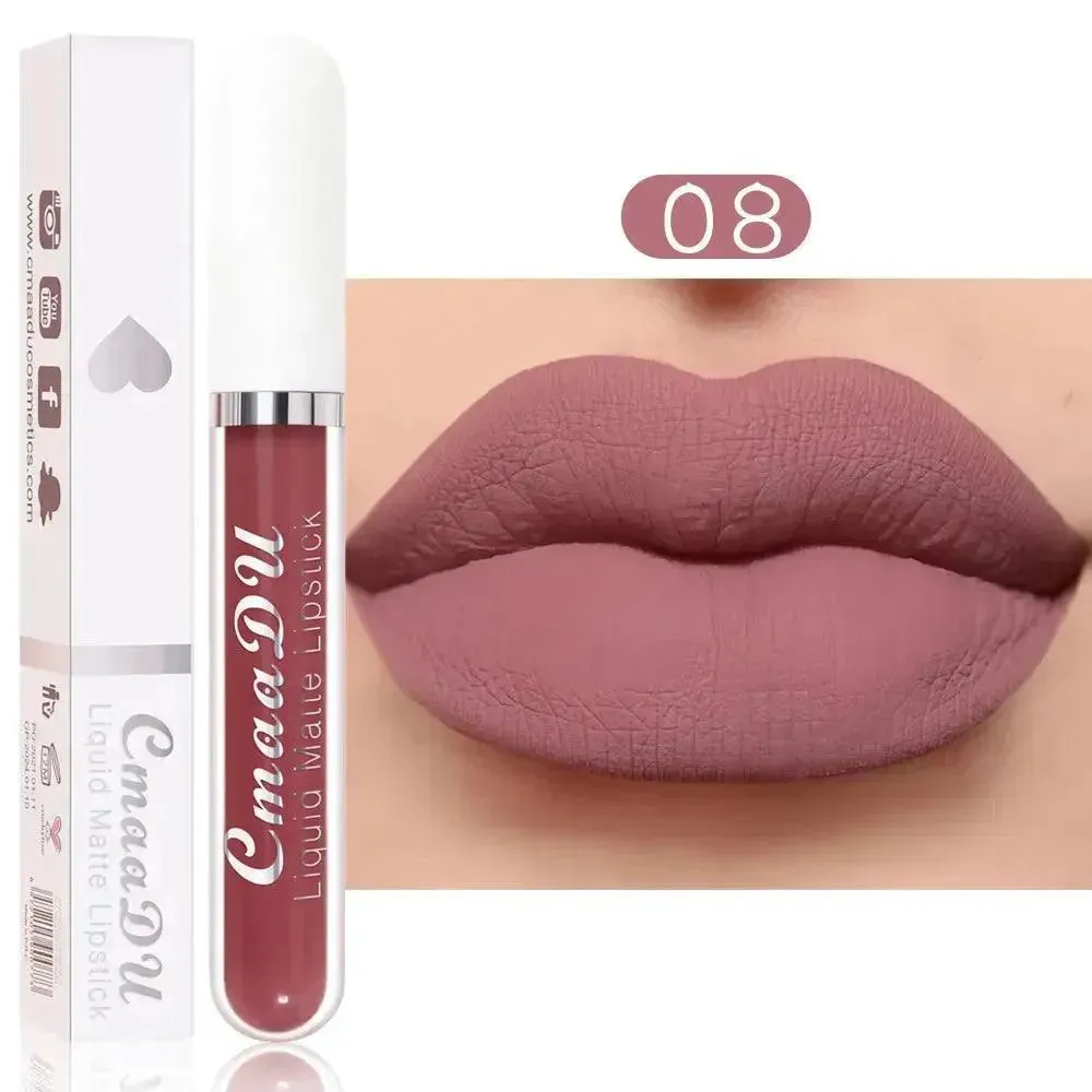 CmaaDu 18 Matte Mist Lip Glaze - Long-Lasting Waterproof Lip Gloss