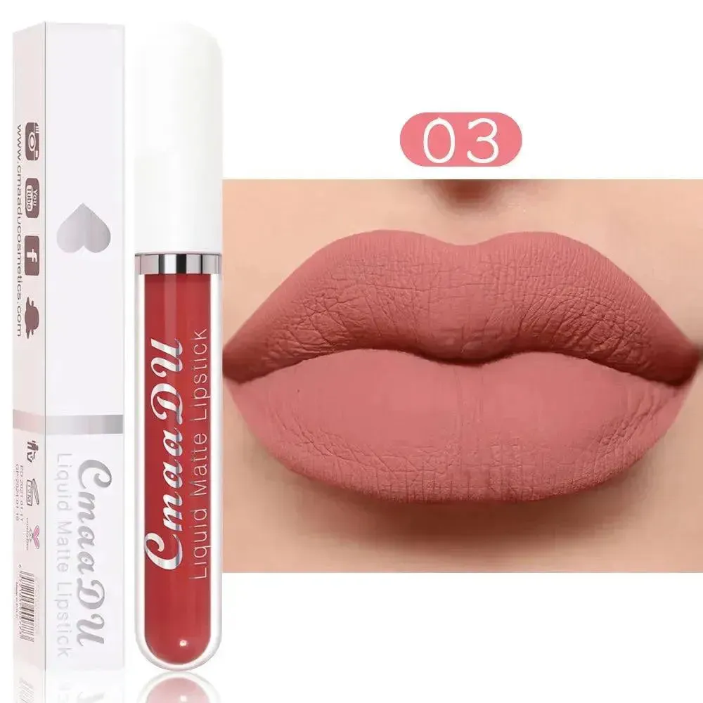 CmaaDu 18 Matte Mist Lip Glaze - Long-Lasting Waterproof Lip Gloss