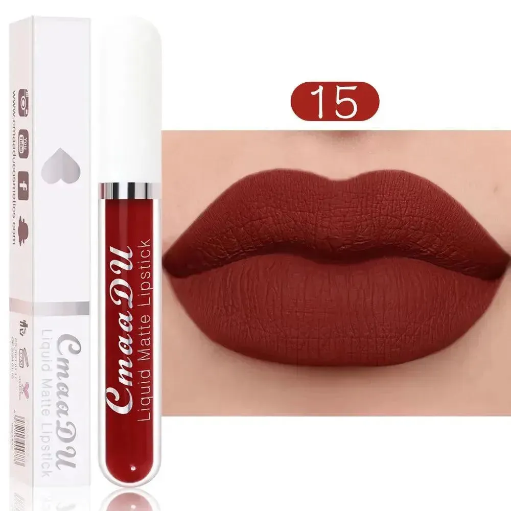 CmaaDu 18 Matte Mist Lip Glaze - Long-Lasting Waterproof Lip Gloss