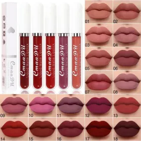 CmaaDu 18 Matte Mist Lip Glaze - Long-Lasting Waterproof Lip Gloss