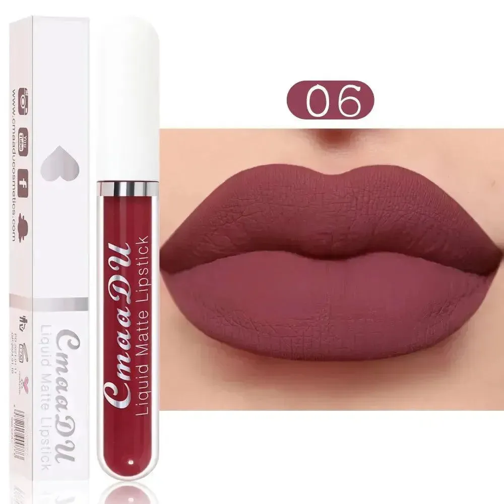 CmaaDu 18 Matte Mist Lip Glaze - Long-Lasting Waterproof Lip Gloss