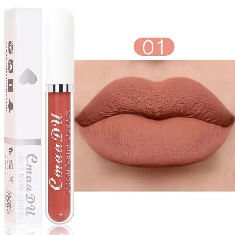 CmaaDu 18 Matte Mist Lip Glaze - Long-Lasting Waterproof Lip Gloss