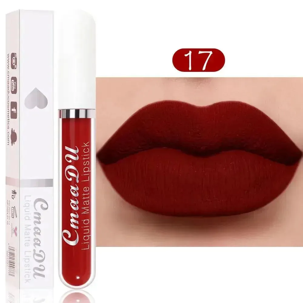 CmaaDu 18 Matte Mist Lip Glaze - Long-Lasting Waterproof Lip Gloss