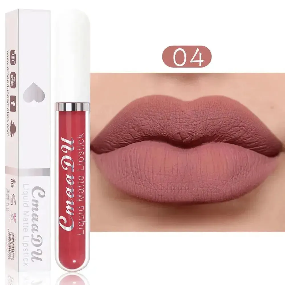 CmaaDu 18 Matte Mist Lip Glaze - Long-Lasting Waterproof Lip Gloss