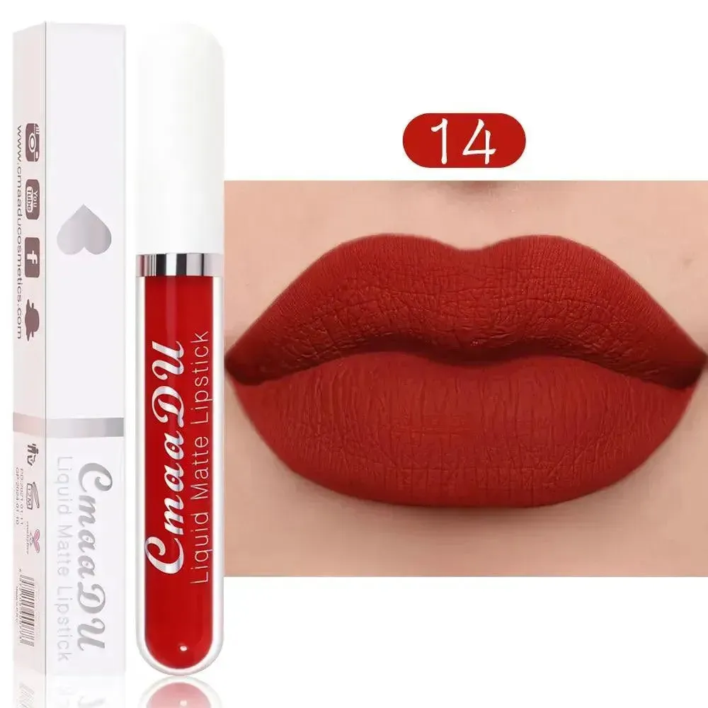 CmaaDu 18 Matte Mist Lip Glaze - Long-Lasting Waterproof Lip Gloss