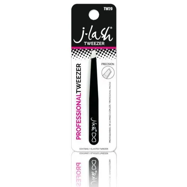 J-lash Slant Tip Tweezers - Black