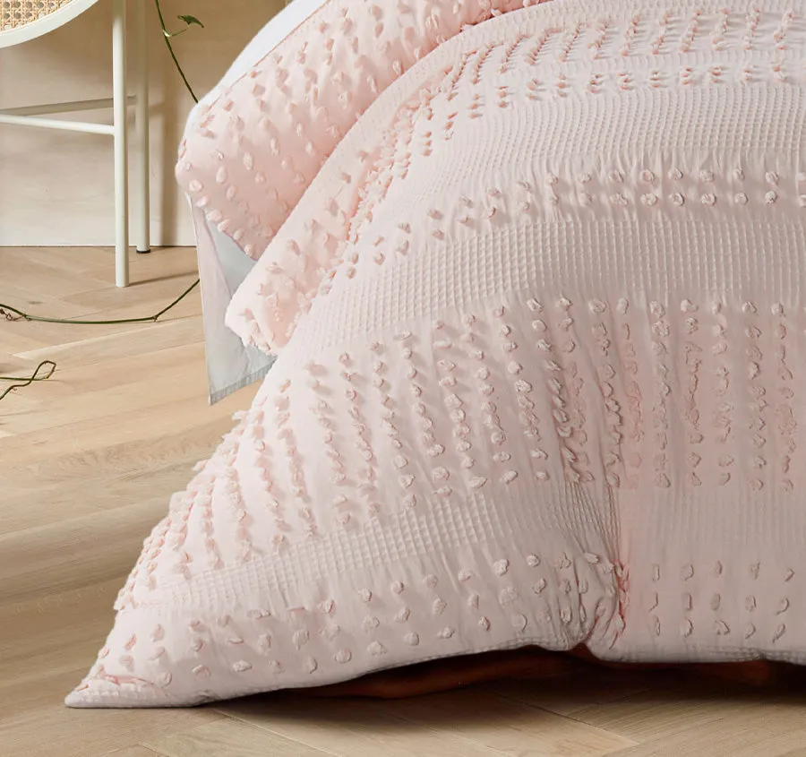 Luca Quilt Cover Set Range Blush