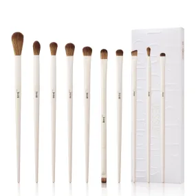 Luxury Light Gray Precision Eye Makeup Brush Set 10pcs T330