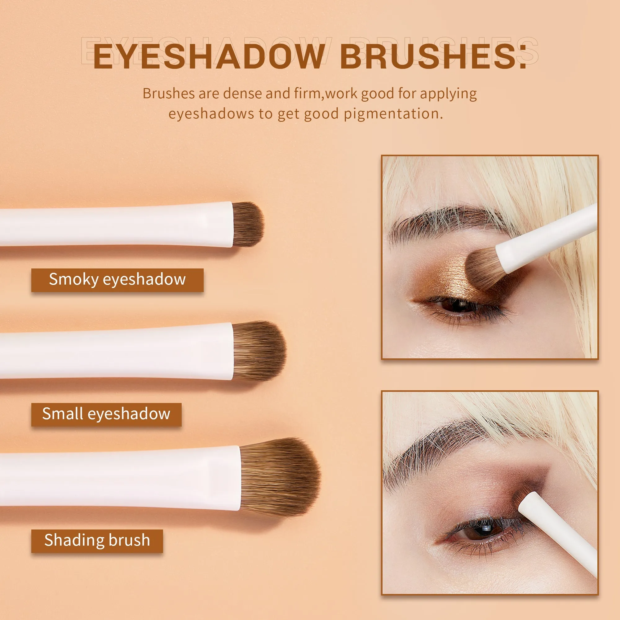 Luxury Light Gray Precision Eye Makeup Brush Set 10pcs T330