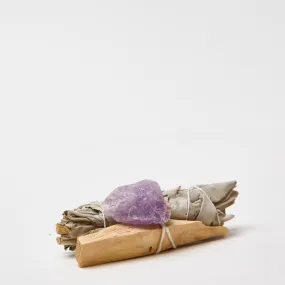 Mini White Sage Smudge Stick Kit | Amethyst