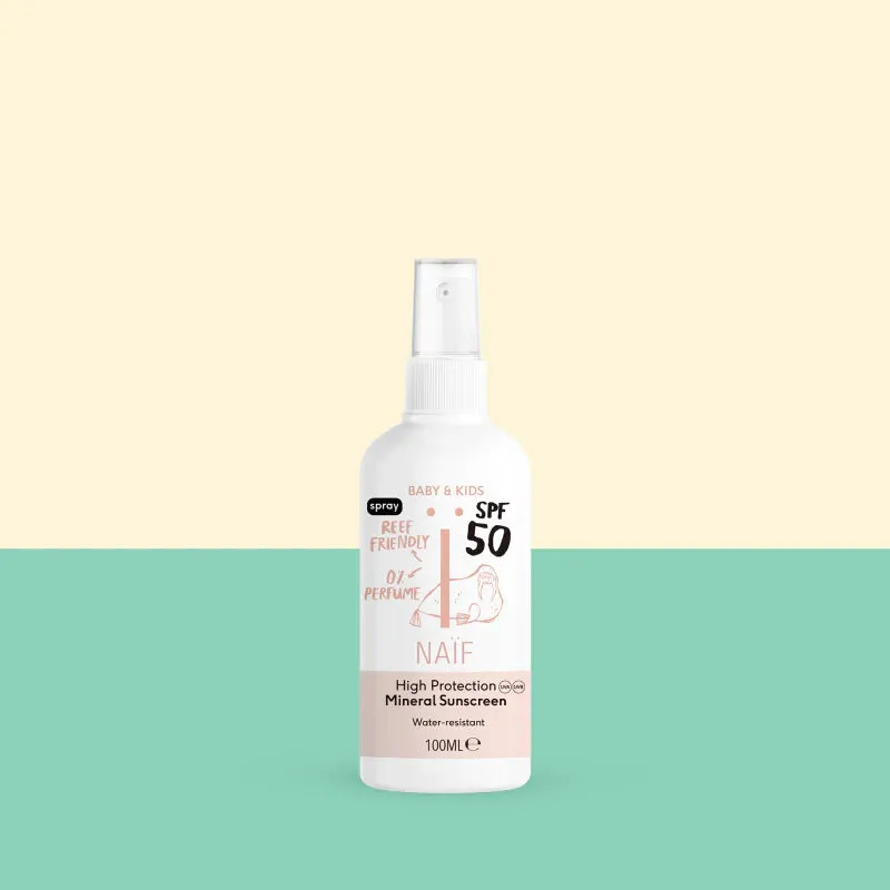 Naïf sunscreen spray for Baby & Kids SPF50 0% perfume | 100ml