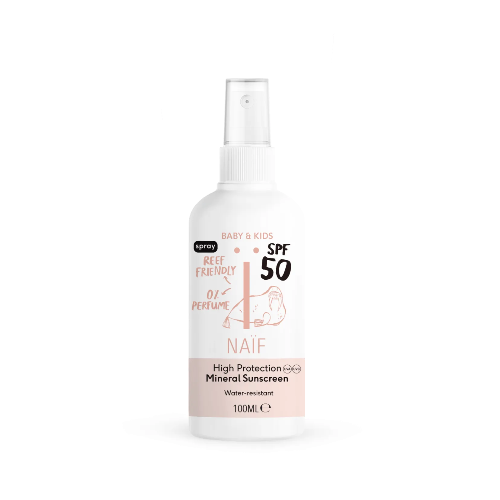 Naïf sunscreen spray for Baby & Kids SPF50 0% perfume | 100ml