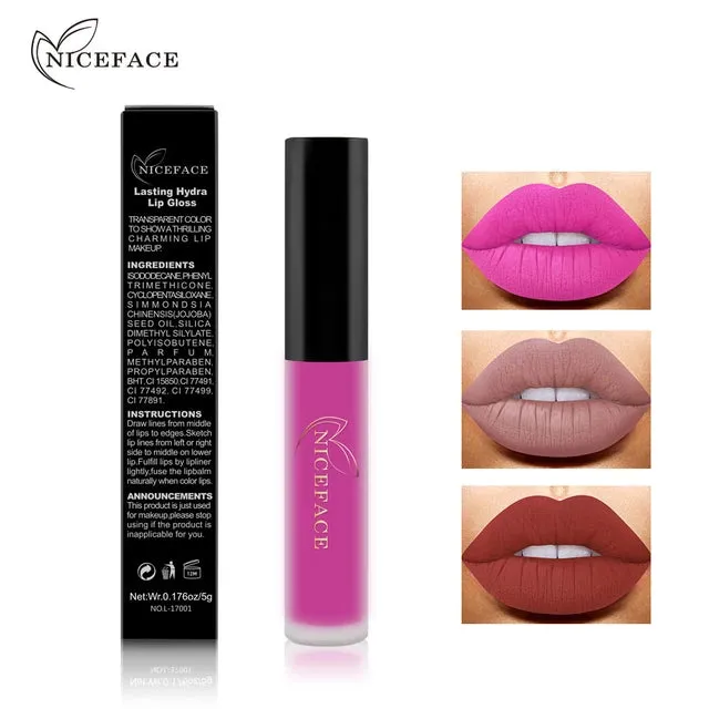 Niceface Matte Liquid Lipstick Water Resistant Long Lasting Lip Gloss S4221935