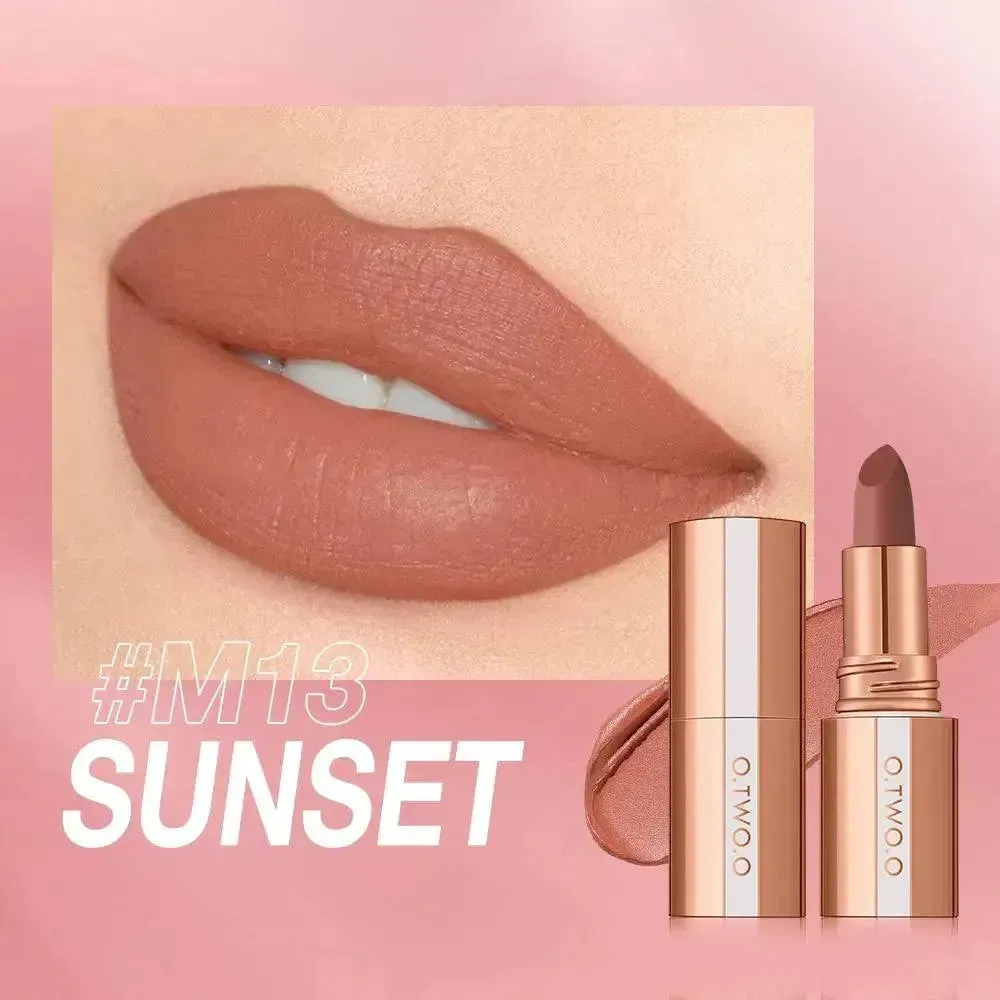 O.TWO.O Matte Lipstick - Long-Lasting Waterproof Velvet Finish