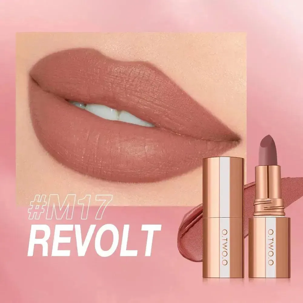 O.TWO.O Matte Lipstick - Long-Lasting Waterproof Velvet Finish