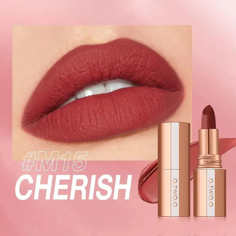 O.TWO.O Matte Lipstick - Long-Lasting Waterproof Velvet Finish