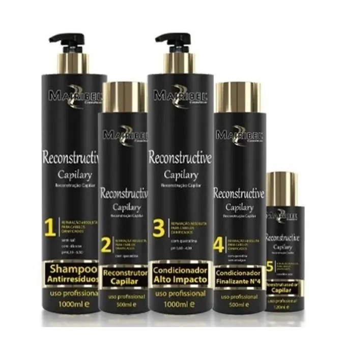 Strengthening Cauterization Reconstruction Hair Treatment Kit 5 Itens - Mairibel